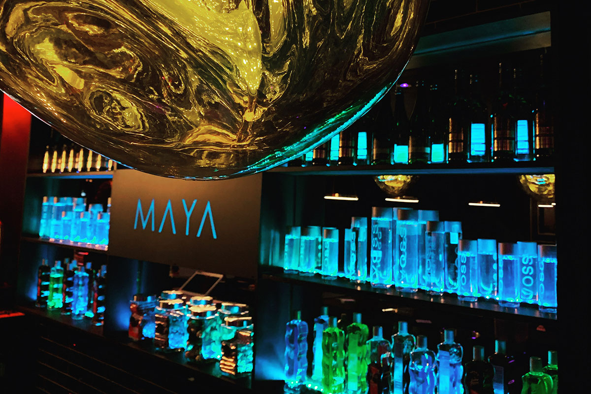 Upscale hookah lounge with elegant seating